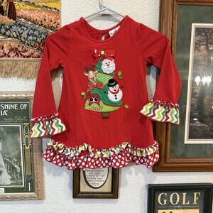 Vintage 90s Rare Too! Dress Girls Size 6 Christmas Tree‎ Holiday Multicolor